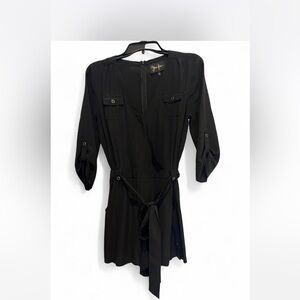 Black  3/4 Sleeve romper with Belt